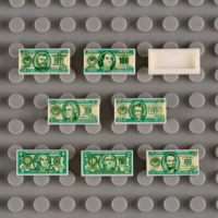 Custom Piece Miniature – United States dollar bills in various denominations custom-printed tile – 3D Print for LEGO minifigure on the LEGO baseplate Custom Piece Miniature – United States dollar bills in various denominations custom-printed tile – 3D Print for LEGO minifigure on the LEGO baseplate