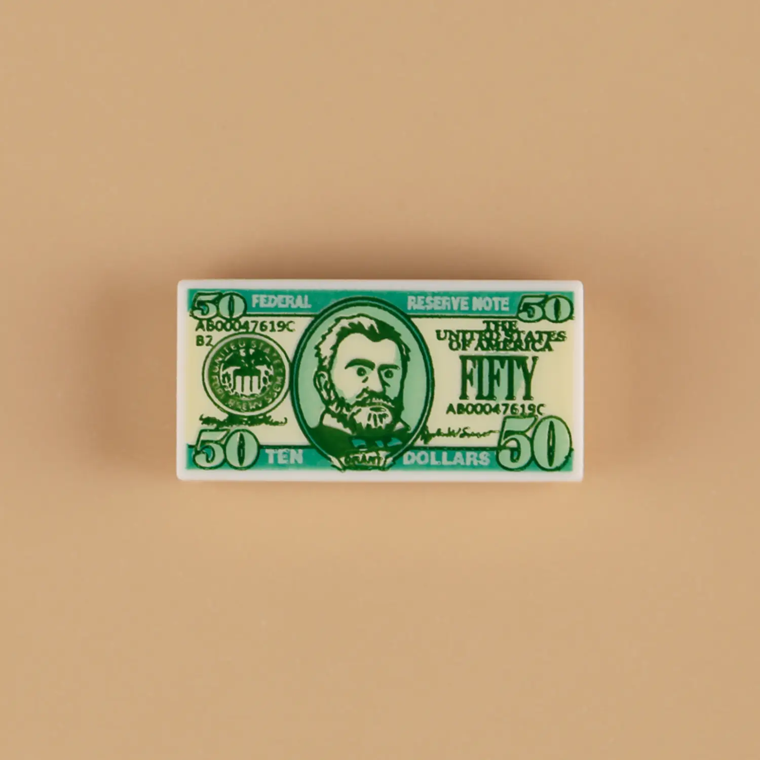 Custom Piece Miniature – United States fifty-dollar bill custom-printed tile – 3D Print for LEGO minifigure Custom Piece Miniature – United States fifty-dollar bill custom-printed tile – 3D Print for LEGO minifigure