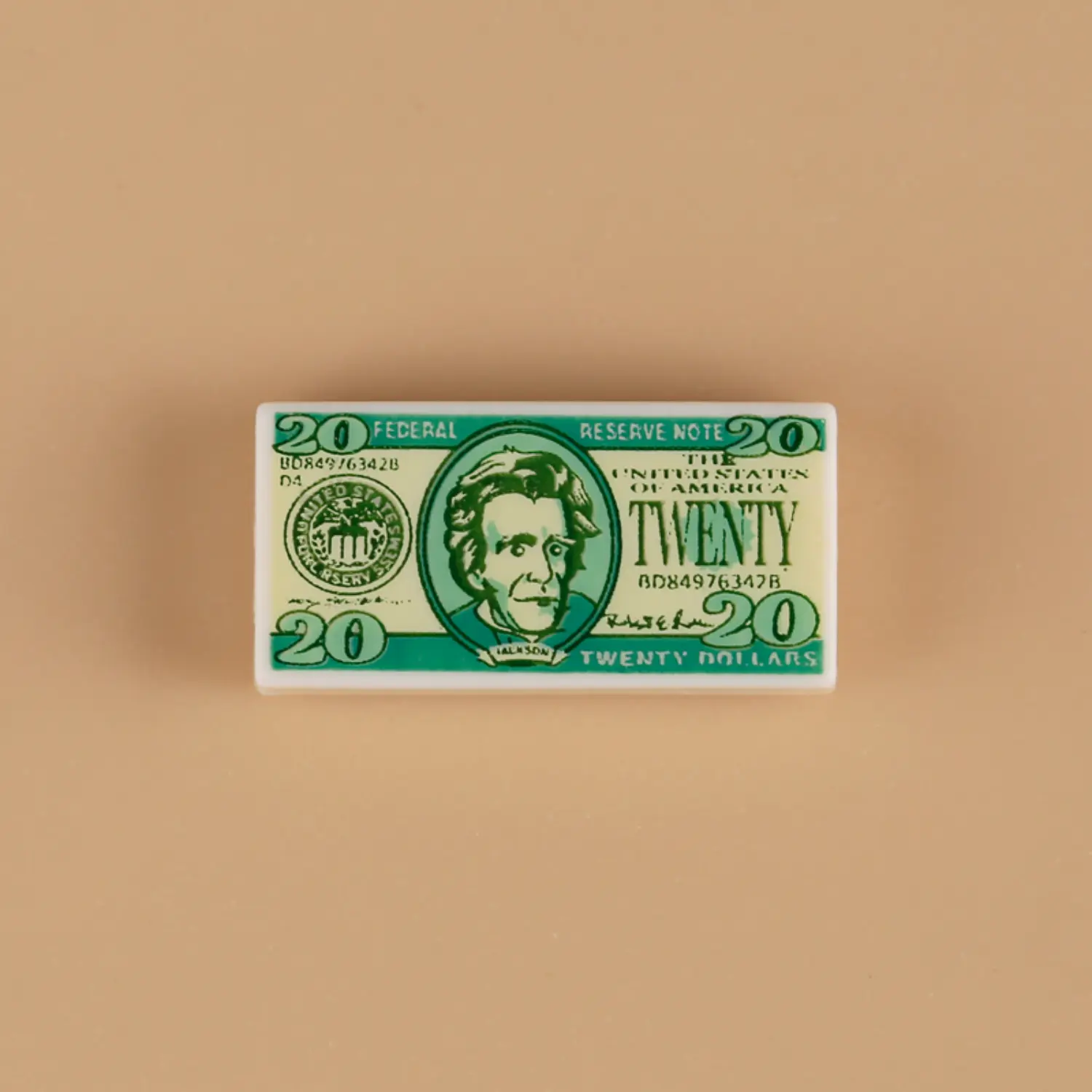 Custom Piece Miniature – United States twenty-dollar bill custom-printed tile – 3D Print for LEGO minifigure Custom Piece Miniature – United States twenty-dollar bill custom-printed tile – 3D Print for LEGO minifigure