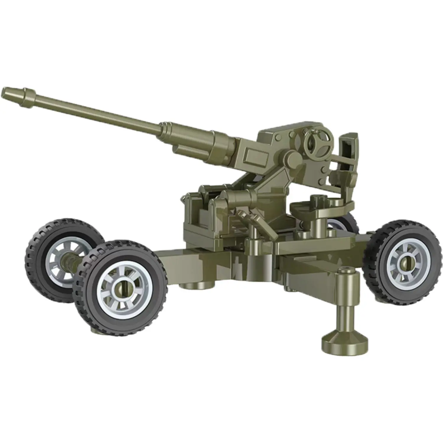 Custom Piece Miniature – World War II German 88 mm field gun FlaK 36 or FlaK 37 model grey olive green – 3D Print for LEGO minifigure