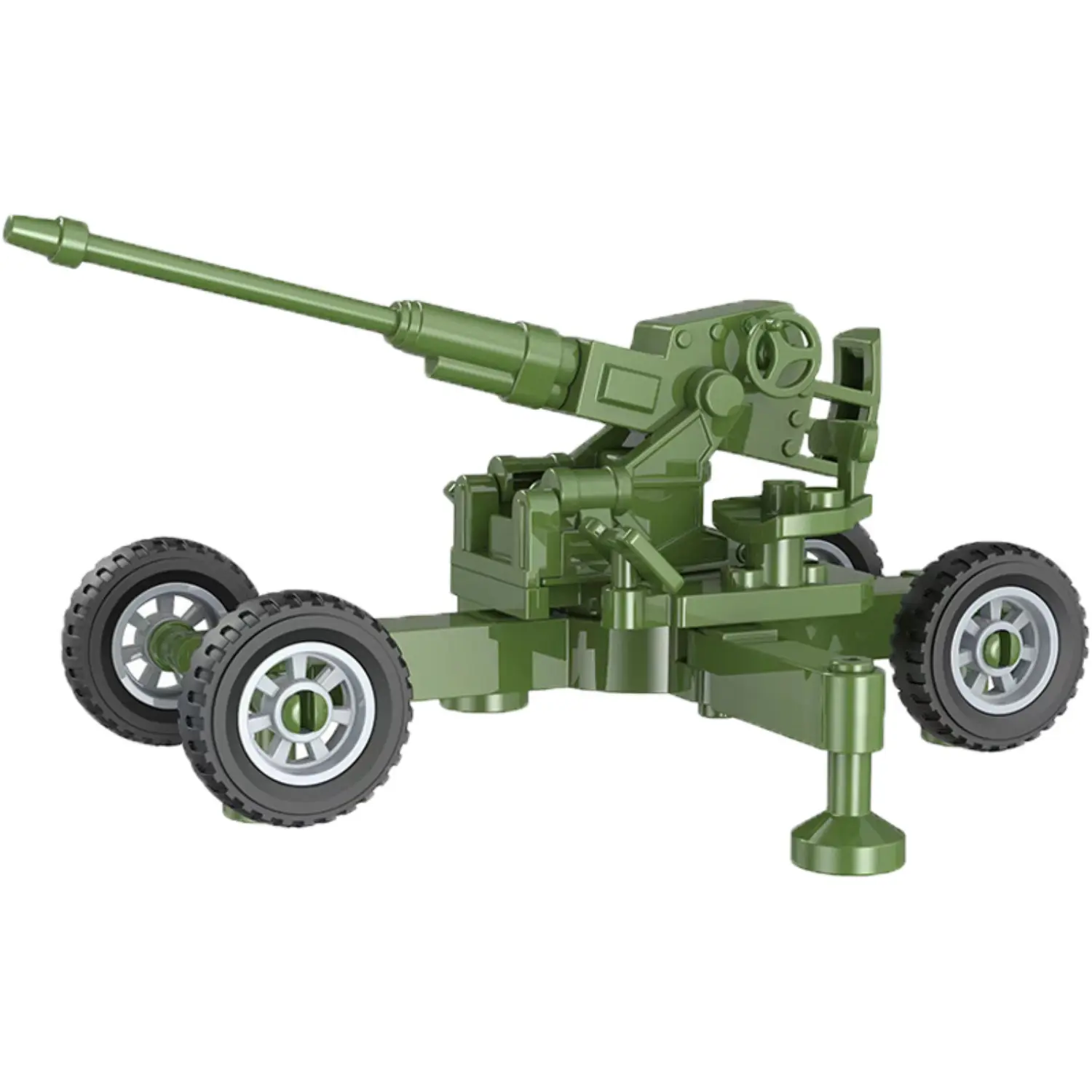 Custom Piece Miniature – World War II German 88 mm field gun FlaK 36 or FlaK 37 model olive green – 3D Print for LEGO minifigure