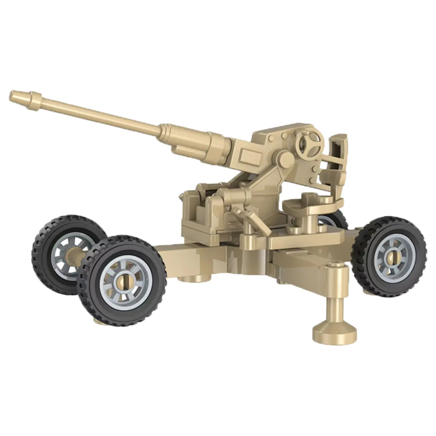 Custom Piece Miniature – World War II German 88 mm field gun FlaK 36 or FlaK 37 model tan or desert sand – 3D Print for LEGO minifigure