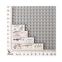 Custom Piece Miniature – a technical diagram, specification sheet, or poster of various real-world firearms and weapons – 3D Print for LEGO minifigure on the lego baseplate