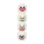 Custom Piece Miniature – four heads features a variety of different faces for evil, scary, or killer clowns for Halloween – 3D Print for LEGO minifigure