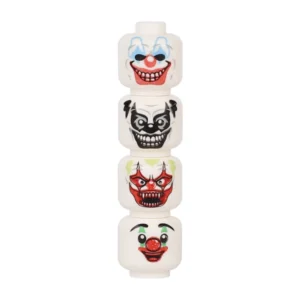 Custom Piece Miniature – four heads features a variety of faces for scary or evil clowns for Halloween – 3D Print for LEGO minifigure Custom Piece Miniature – four heads features a variety of faces for scary or evil clowns for Halloween – 3D Print for LEGO minifigure