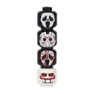 Custom Piece Miniature – four heads with the masks of iconic villains – 3D Print for LEGO minifigure Custom Piece Miniature – four heads with the masks of iconic villains – 3D Print for LEGO minifigure