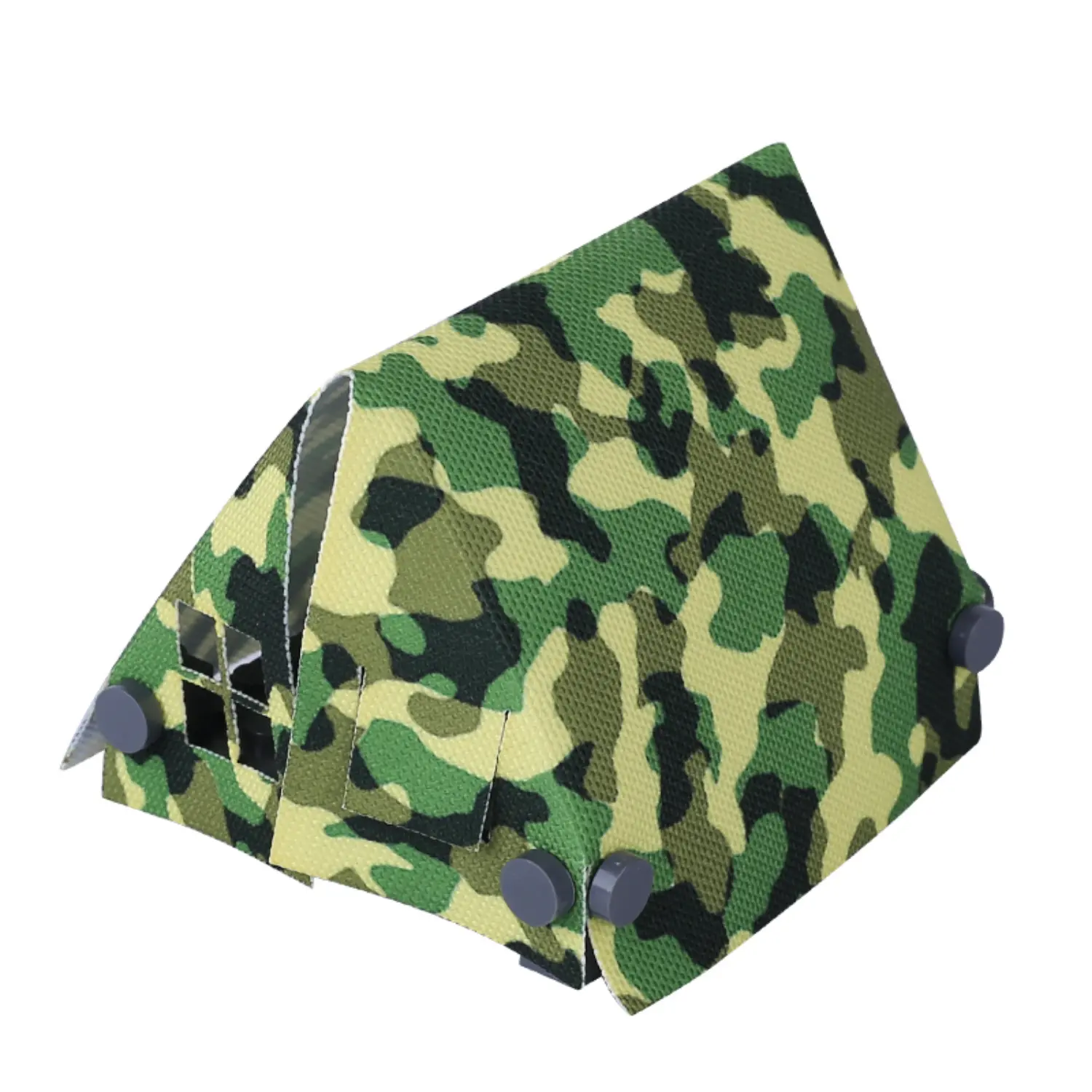 Custom Piece Miniature – large A-frame tent printed with a M81 Woodland camouflage pattern – 3D Print for LEGO minifigure