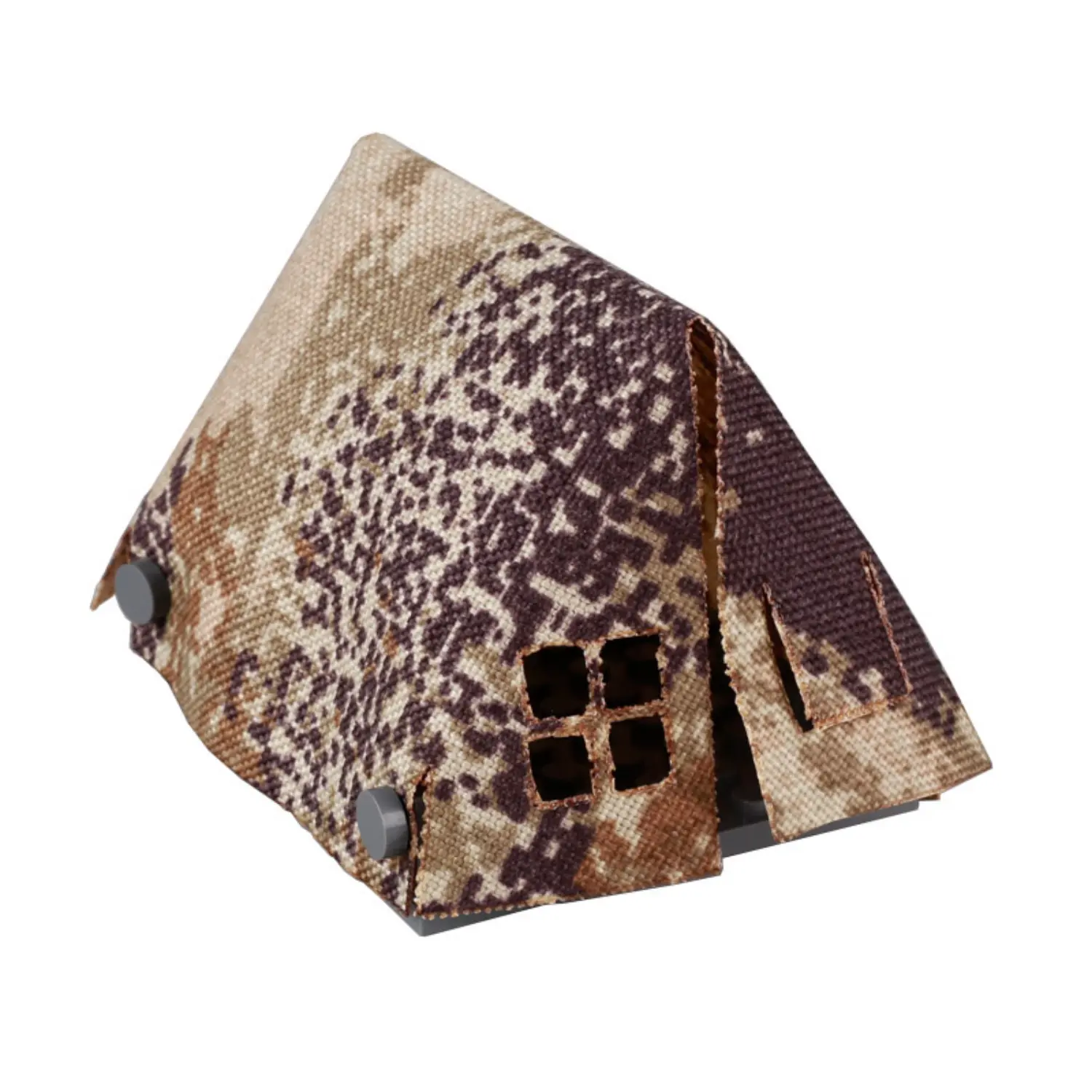 Custom Piece Miniature – large A-frame tent printed with a modern digital desert camouflage pattern – 3D Print for LEGO minifigure