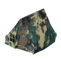 Custom Piece Miniature – large A-frame tent printed with a stylized woodland camouflage pattern – 3D Print for LEGO minifigure