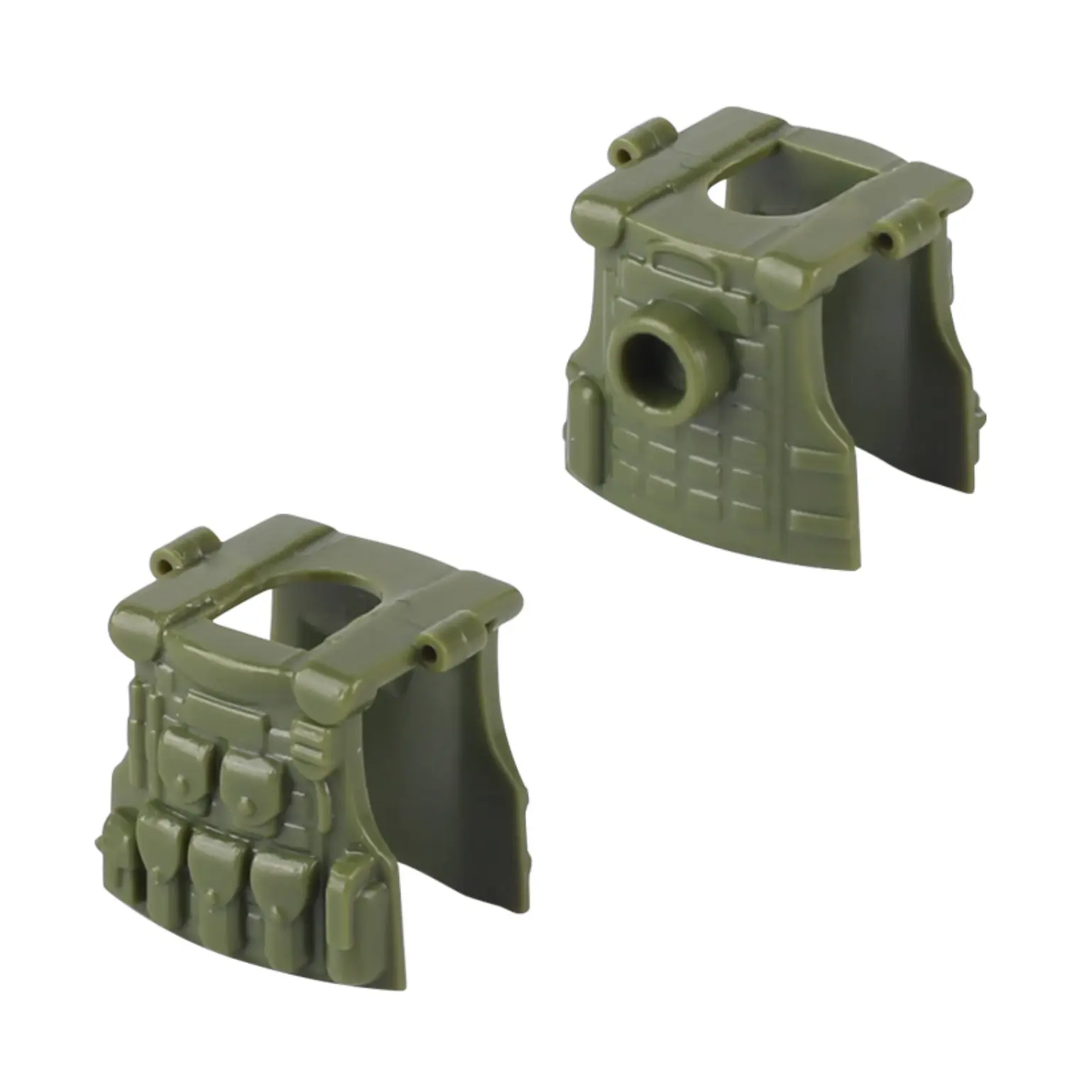 Custom Piece Miniature – plate carrier or ballistic tactical vest or body armor molded in an olive green color – 3D Print for LEGO minifigure