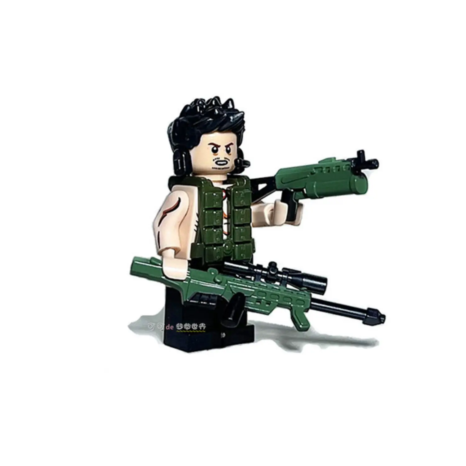 Minifigure - Amphon, nicknamed Steel Nail, a heavily armed soldier from a Private Armed Force in the Golden Triangle (LEGO Compatible)