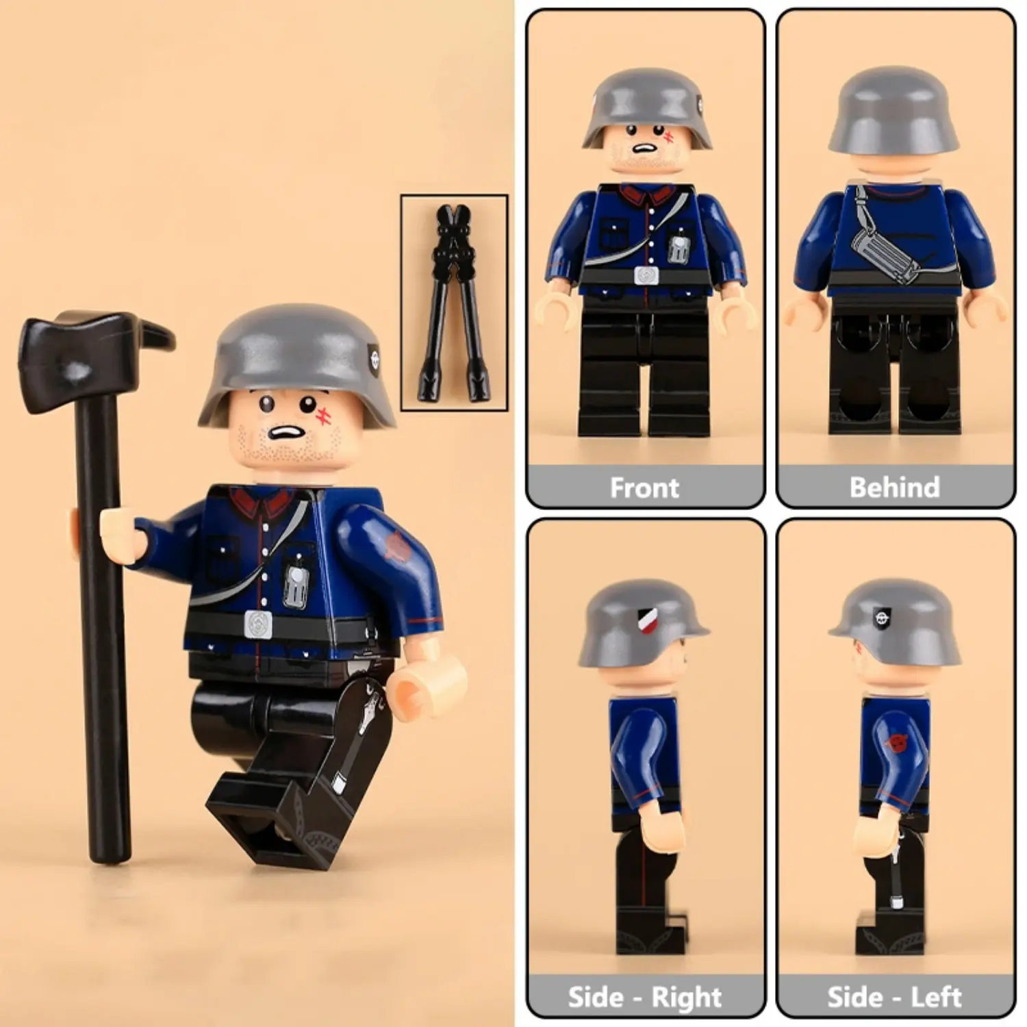 Minifigure - German Fire Police (Feuerschutzpolizei) NCO from the World War II (LEGO Compatible) Minifigure - German Fire Police (Feuerschutzpolizei) NCO from the World War II (LEGO Compatible)