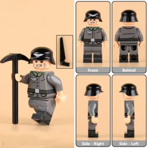 Minifigure - German soldier of the LSHD, which stands for Luftschutz-Sicherheits- und Hilfsdienst (Air Raid Protection Security and Aid Service), during World War II (LEGO Compatible) Minifigure - German soldier of the LSHD, which stands for Luftschutz-Sicherheits- und Hilfsdienst (Air Raid Protection Security and Aid Service), during World War II (LEGO Compatible)