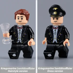 Minifigure - Kriegsmarine Sanitätsoffizier (German Navy Medical Officer) in a formal mess dress uniform from the World War II (LEGO Compatible) Minifigure - Kriegsmarine Sanitätsoffizier (German Navy Medical Officer) in a formal mess dress uniform from the World War II (LEGO Compatible)