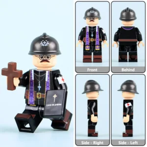 Minifigure – French Army Chaplain (Aumônier militaire) from World War I or early World War II (LEGO Compatible) Minifigure – French Army Chaplain (Aumônier militaire) from World War I or early World War II (LEGO Compatible)
