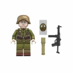 Minifigure – German Afrika Korps soldier Deutsches Afrikakorps (DAK) with MP 40 submachine gun from World War II (LEGO Alternative)