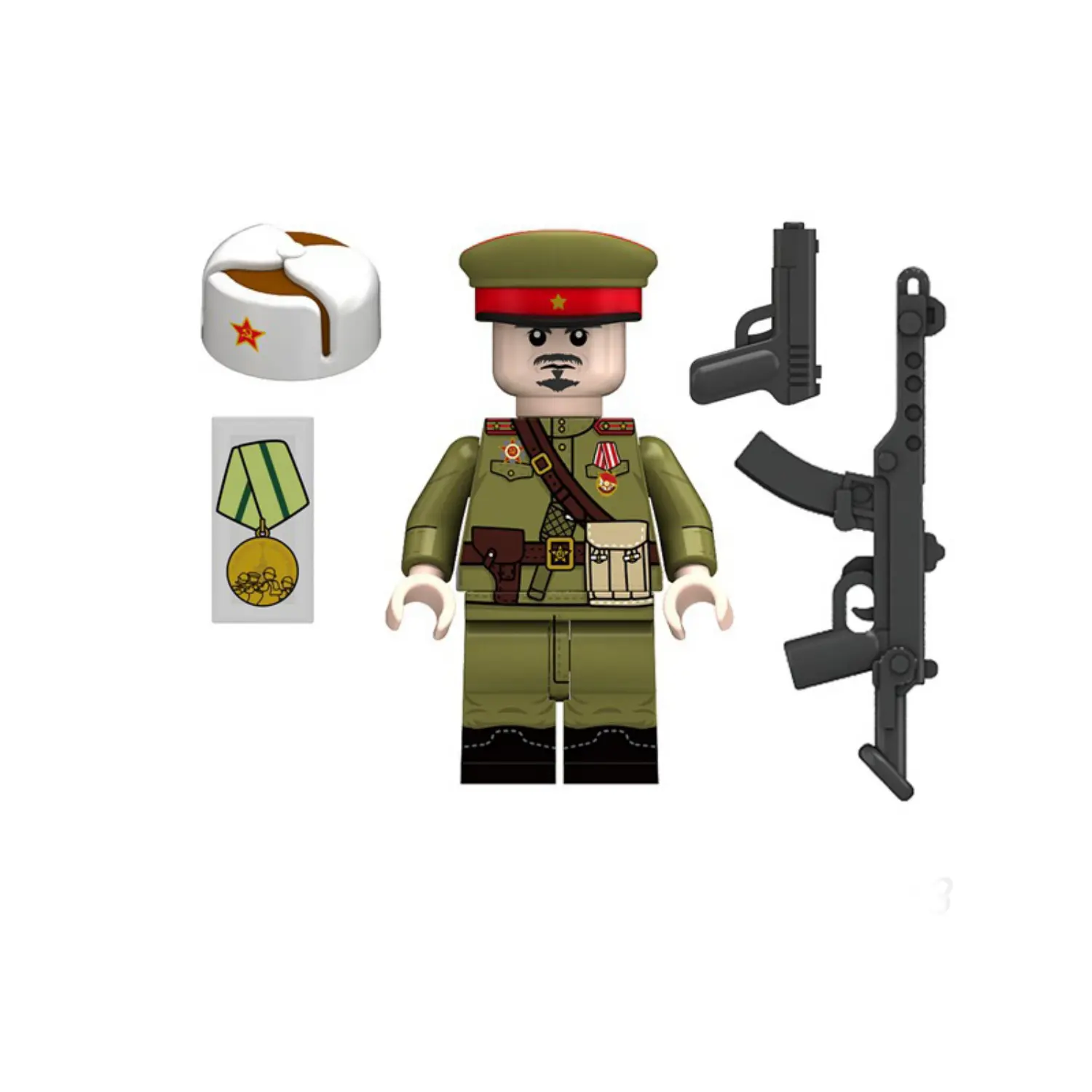 Minifigure – Soviet Infantry officer from World War II (LEGO Compatible)