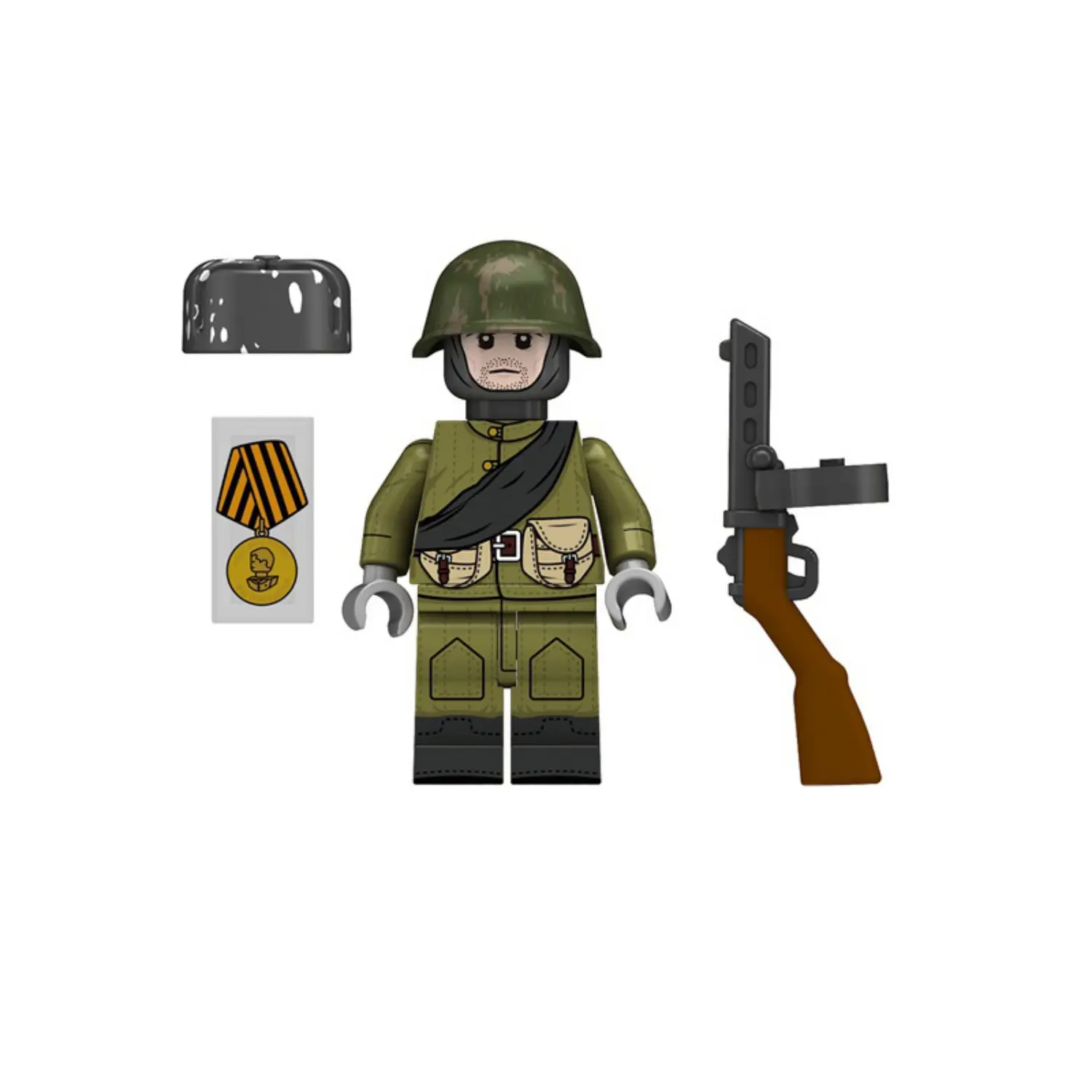 Minifigure – Soviet Infantry soldier from World War II (LEGO Compatible)