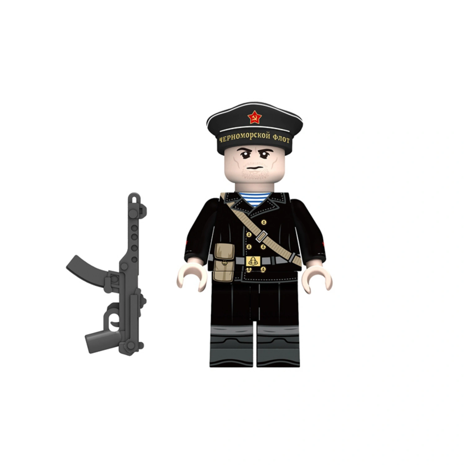 Minifigure – Soviet Naval Infantryman Black Death from the World War II era (LEGO Compatible)