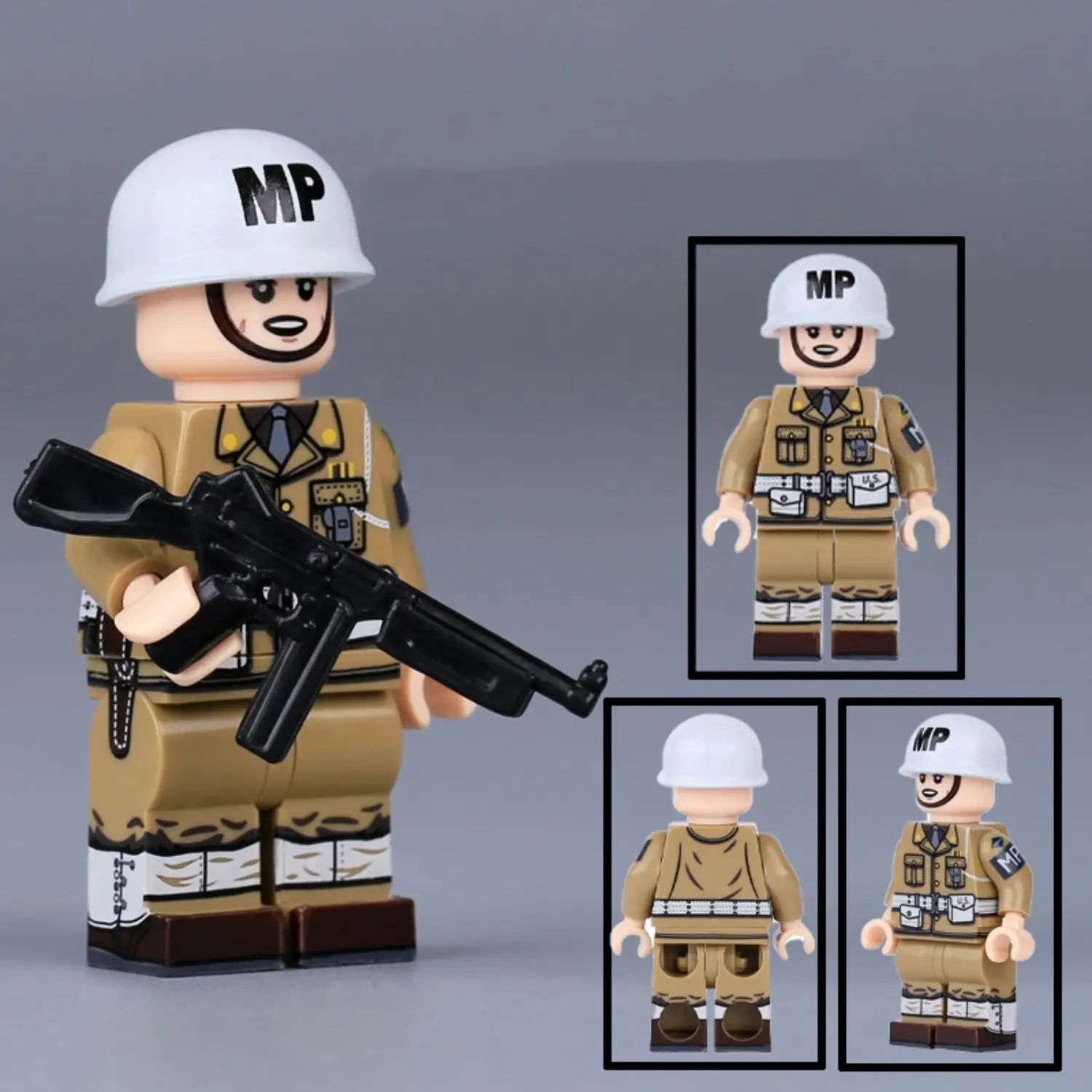 Minifigure – U.S. Army Military Policeman (MP) attached to the 1st Ranger Battalion during World War II (LEGO Compatible)