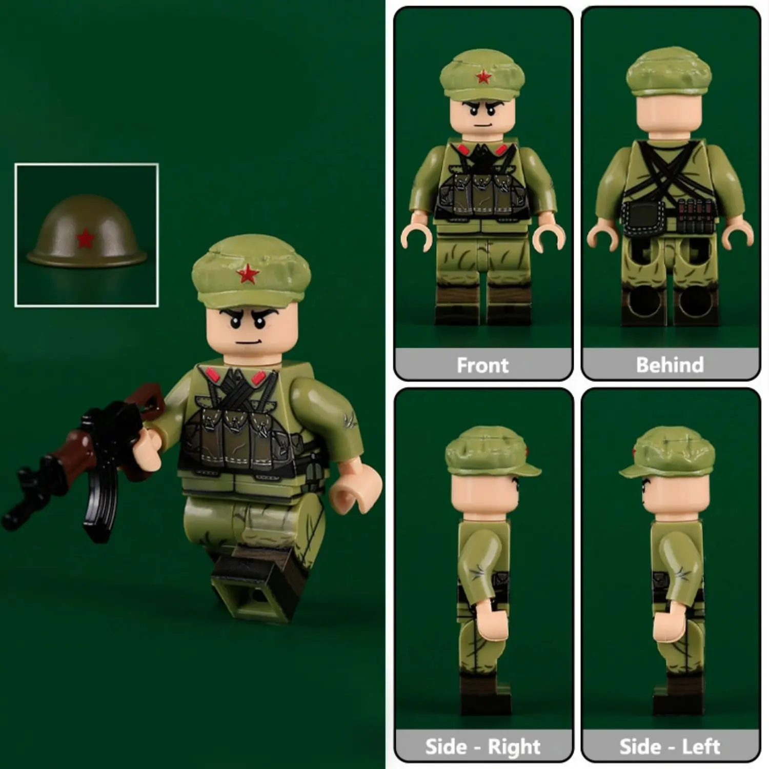 Minifigure – a soldier of the Chinese People's Liberation Army (PLA) from the era of the Sino-Vietnamese War (LEGO Compatible) Minifigure – a soldier of the Chinese People's Liberation Army (PLA) from the era of the Sino-Vietnamese War (LEGO Compatible)