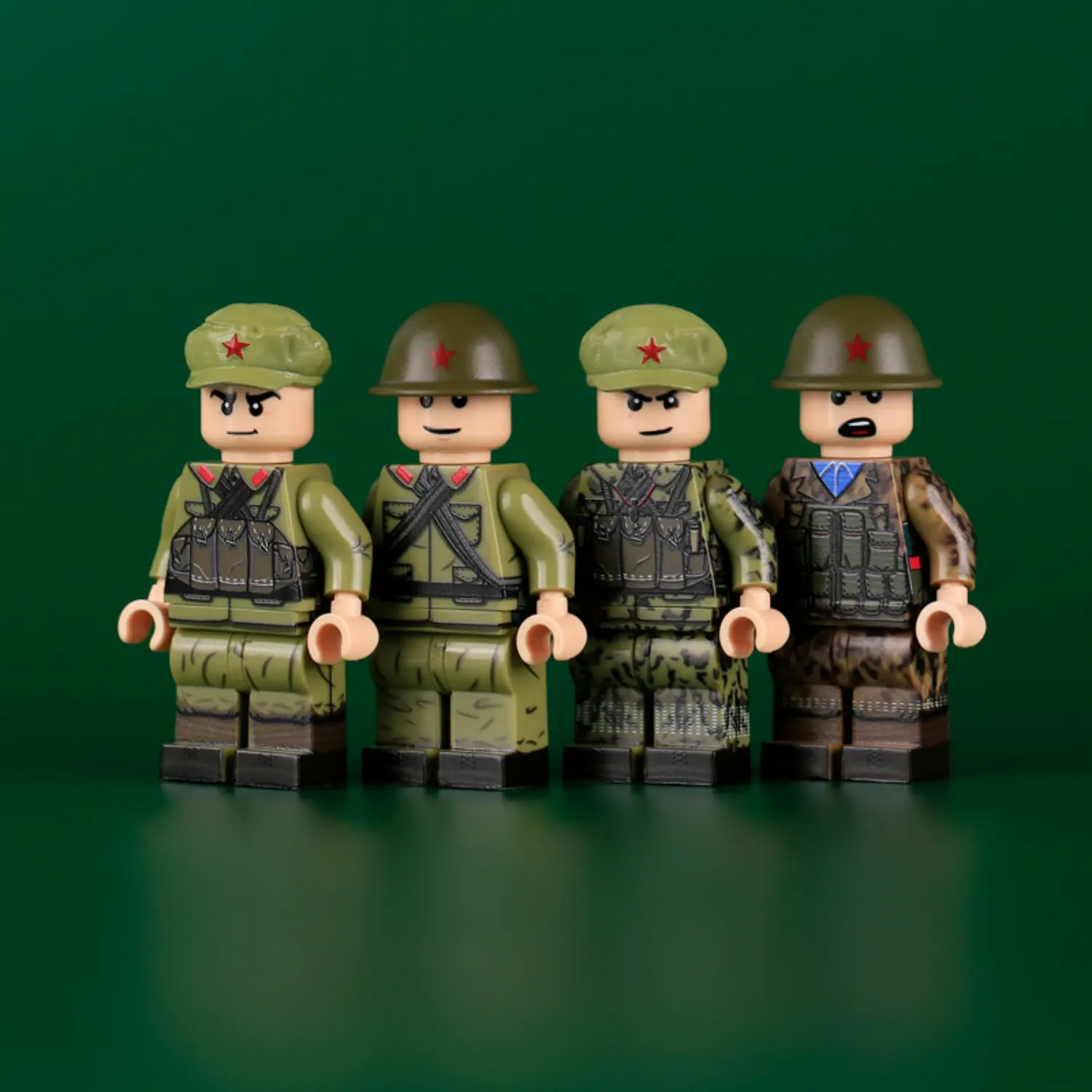 the front of Minifigure – soldiers of the Chinese People's Liberation Army (PLA) from the era of the Sino-Vietnamese War (LEGO Compatible) the front of Minifigure – soldiers of the Chinese People's Liberation Army (PLA) from the era of the Sino-Vietnamese War (LEGO Compatible)