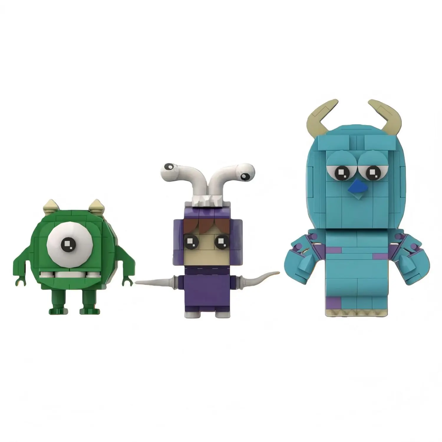 Brickheadz - Disney Pixar movie Monsters, Inc. James P. Sulley Sullivan, Mike Wazowski, and Boo in her monster costume (LEGO Compatible Bricks) Brickheadz - Disney Pixar movie Monsters, Inc. James P. Sulley Sullivan, Mike Wazowski, and Boo in her monster costume (LEGO Compatible Bricks)