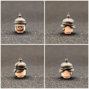 Custom Piece Miniature – German Pickelhaube Spiked Helmet Dark Grey – 3D Print for LEGO minifigure