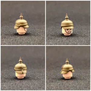 Custom Piece Miniature – German Pickelhaube Spiked Helmet olive-drab – 3D Print for LEGO minifigure