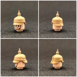Custom Piece Miniature – German Pickelhaube Spiked Helmet tan or desert sand – 3D Print for LEGO minifigure