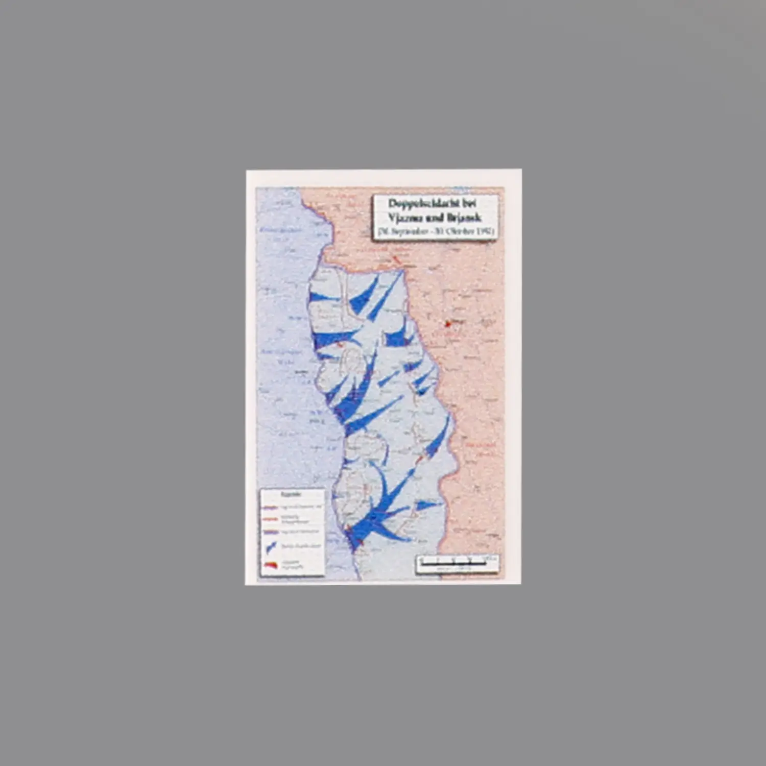 Custom Piece Printed Tile – 1941 German attack on Moscow, specifically the Battles of Vyazma and Bryansk military map – 3D Print for LEGO minifigure