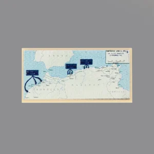 Custom Piece Printed Tile – 1942 Allied North Africa Landings Operation Torch military map – 3D Print for LEGO minifigure