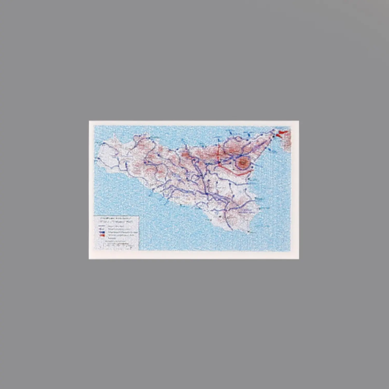 Custom Piece Printed Tile – 1943 Allied advance on the island of Sicily military map – 3D Print for LEGO minifigure