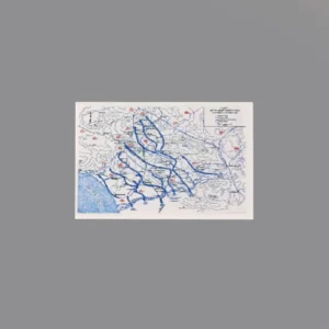 Custom Piece Printed Tile – 1943 advance of the U.S. Fifth Army in Italy military map – 3D Print for LEGO minifigure