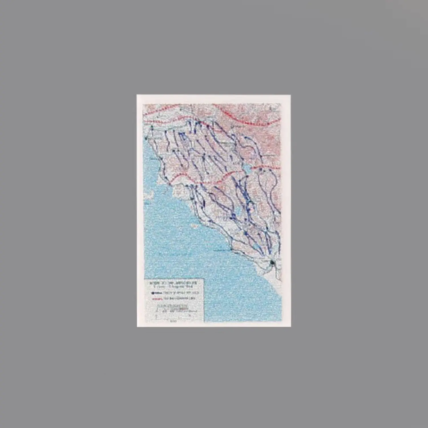 Custom Piece Printed Tile – 1944 Allied advance from Rome to the Arno River in Italy military map – 3D Print for LEGO minifigure