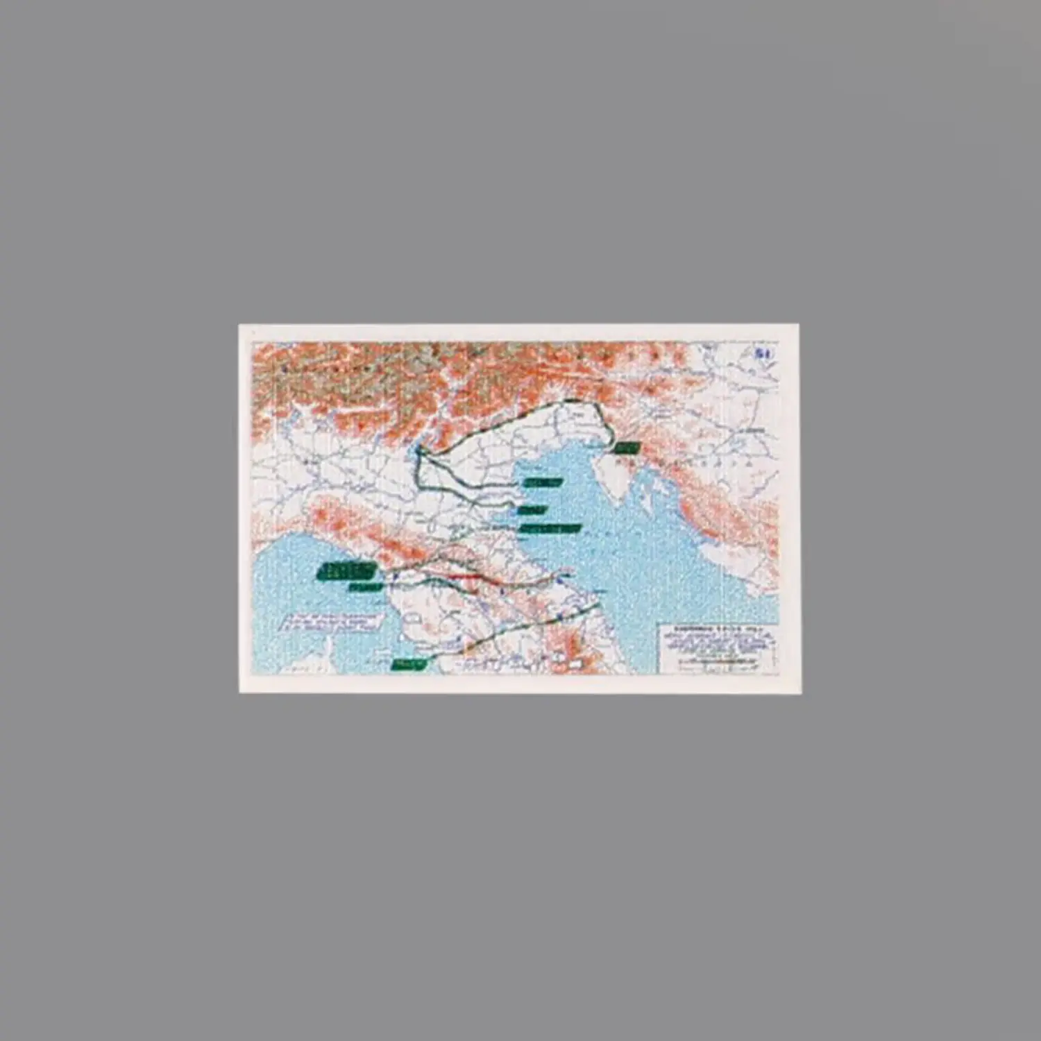 Custom Piece Printed Tile – 1944 Allied advance to the Gothic Line in Northern Italy military map – 3D Print for LEGO minifigure