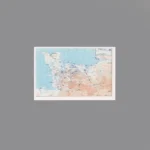 Custom Piece Printed Tile – 1944 Allied breakout from Saint-Lô in Normandy military map – 3D Print for LEGO minifigure