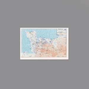 Custom Piece Printed Tile – 1944 Allied breakout from Saint-Lô in Normandy military map – 3D Print for LEGO minifigure