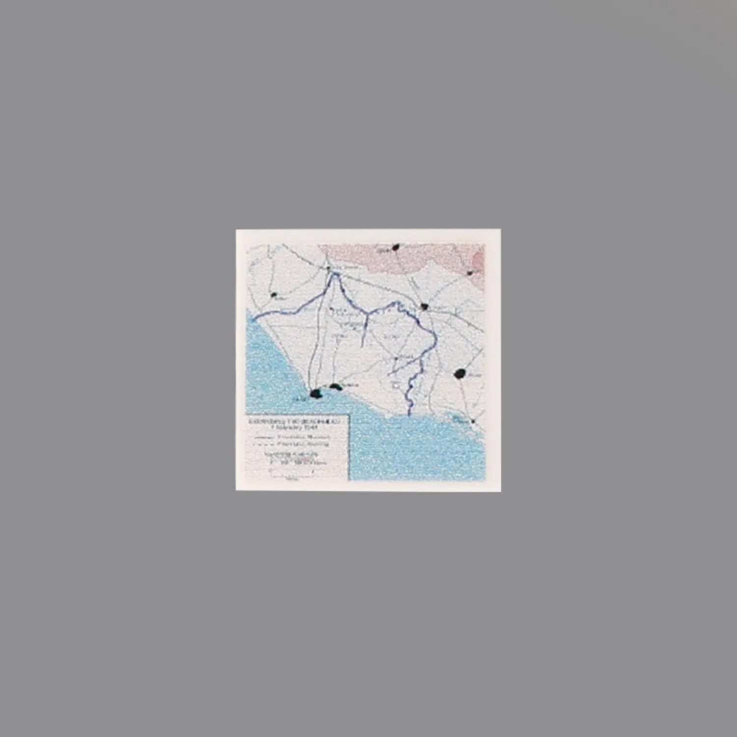 Custom Piece Printed Tile – 1944 Allied deployment at the Anzio beachhead military map – 3D Print for LEGO minifigure