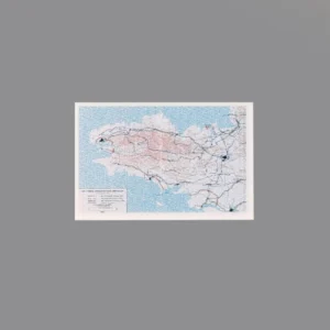 Custom Piece Printed Tile – 1944 American advance into the Brittany Peninsula military map – 3D Print for LEGO minifigure