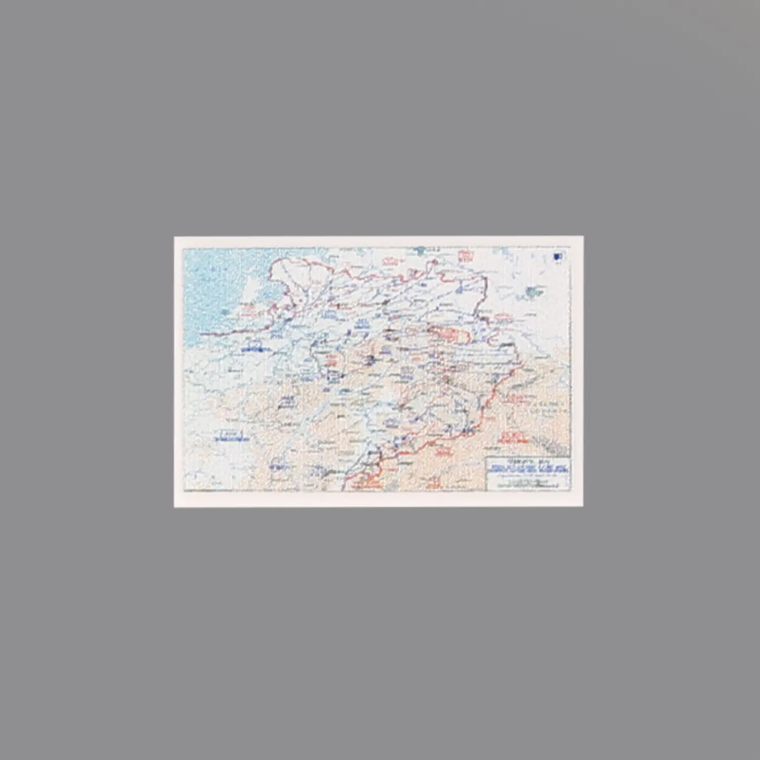 Custom Piece Printed Tile – 1945 Allied campaign in the Ruhr and Elbe regions of Germany military map – 3D Print for LEGO minifigure