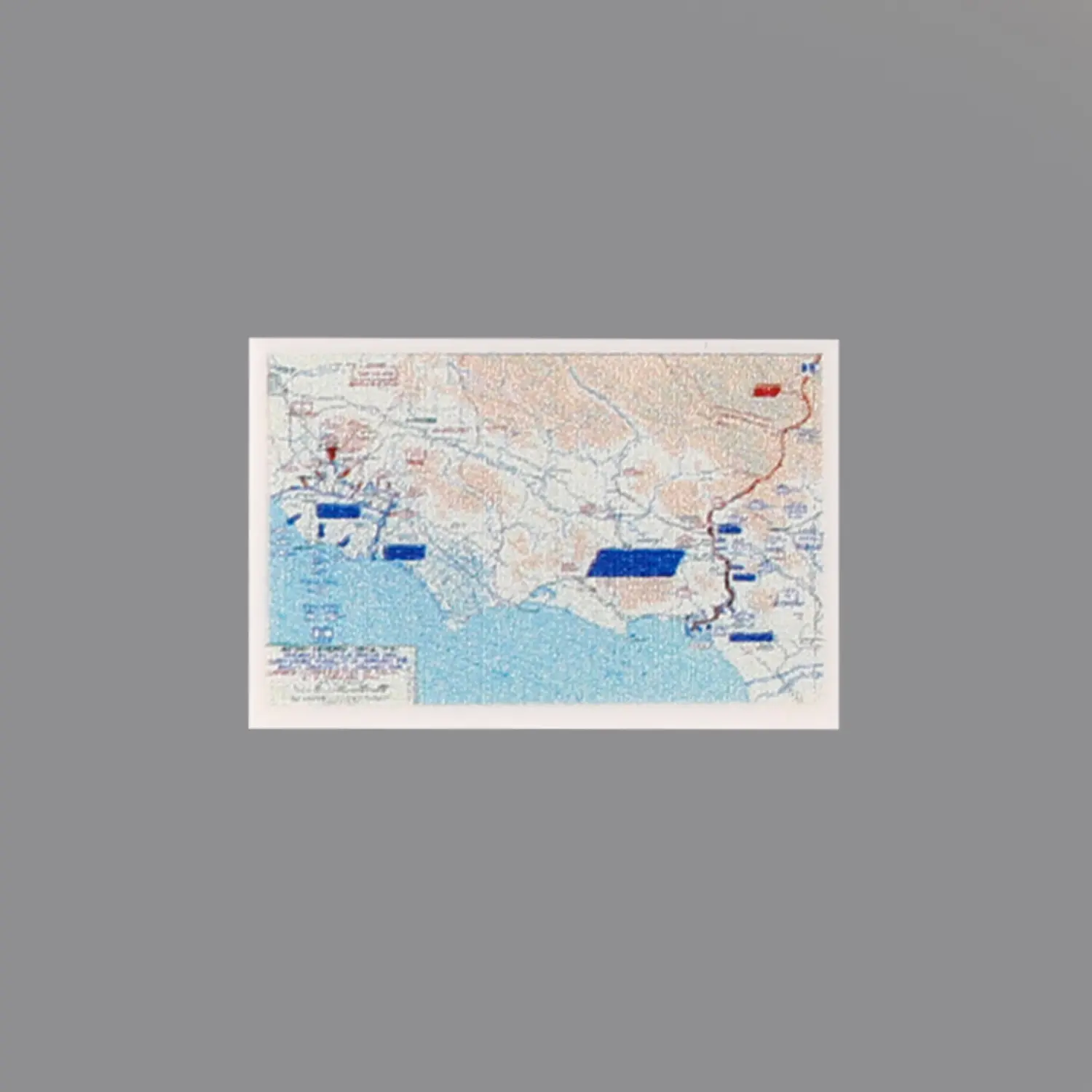 Custom Piece Printed Tile – 944 Allied beachhead and campaign map for the Battle of Anzio in Italy – 3D Print for LEGO minifigure
