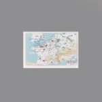 Custom Piece Printed Tile – Allied strategic bombing plan over France and England military map during WWII – 3D Print for LEGO minifigure