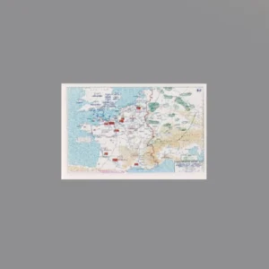 Custom Piece Printed Tile – Allied strategic bombing plan over France and England military map during WWII – 3D Print for LEGO minifigure