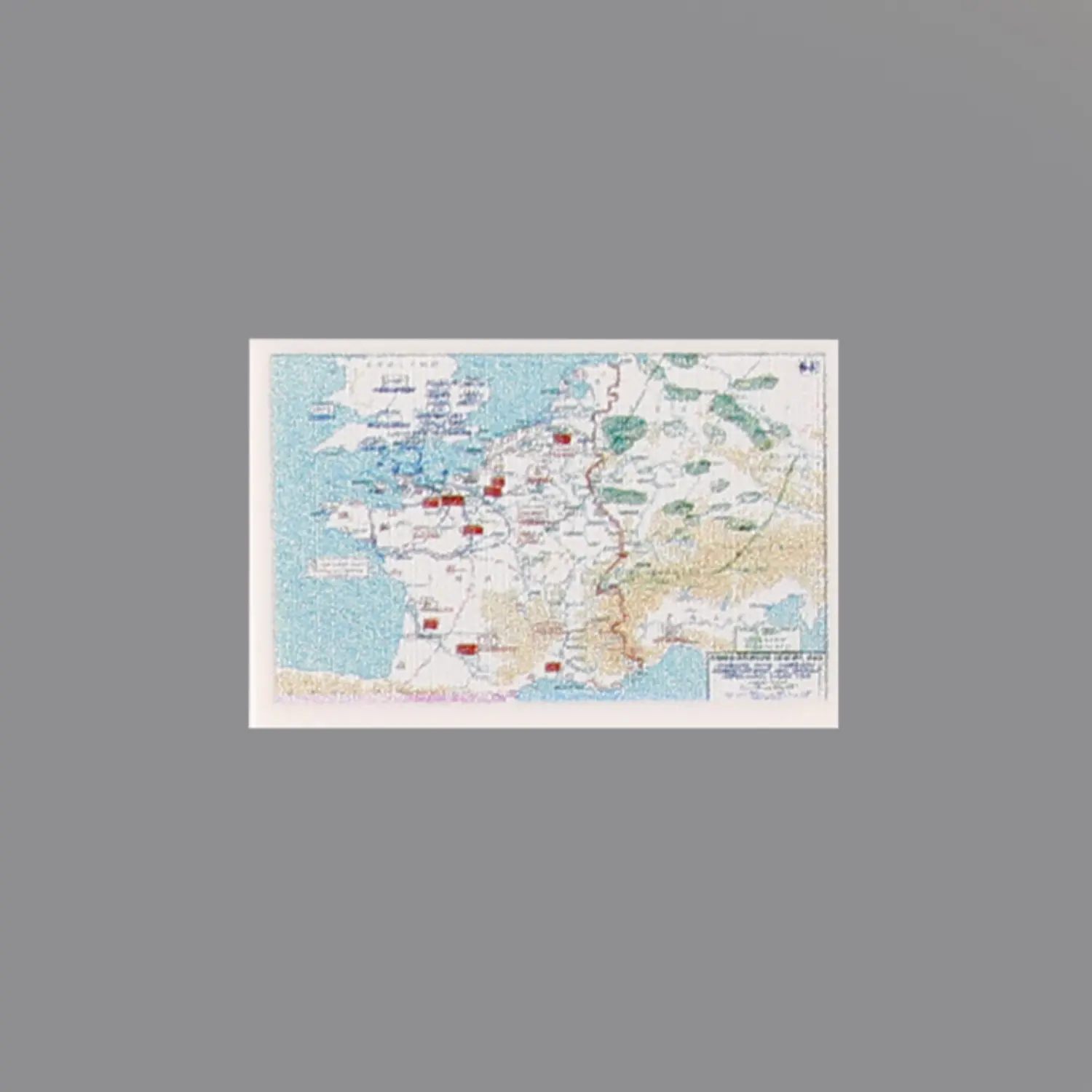 Custom Piece Printed Tile – Allied strategic bombing plan over France and England military map during WWII – 3D Print for LEGO minifigure
