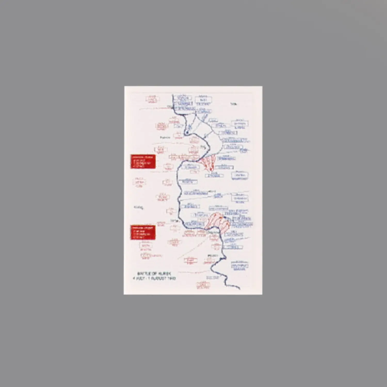 Custom Piece Printed Tile – Battle of Kursk Map (1943) military map – 3D Print for LEGO minifigure