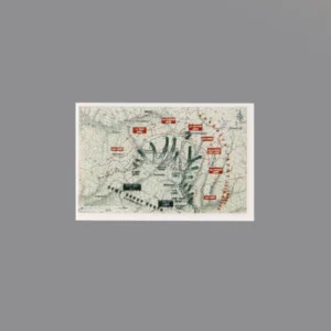 Custom Piece Printed Tile – Battle of Prokhorovka military map – 3D Print for LEGO minifigure