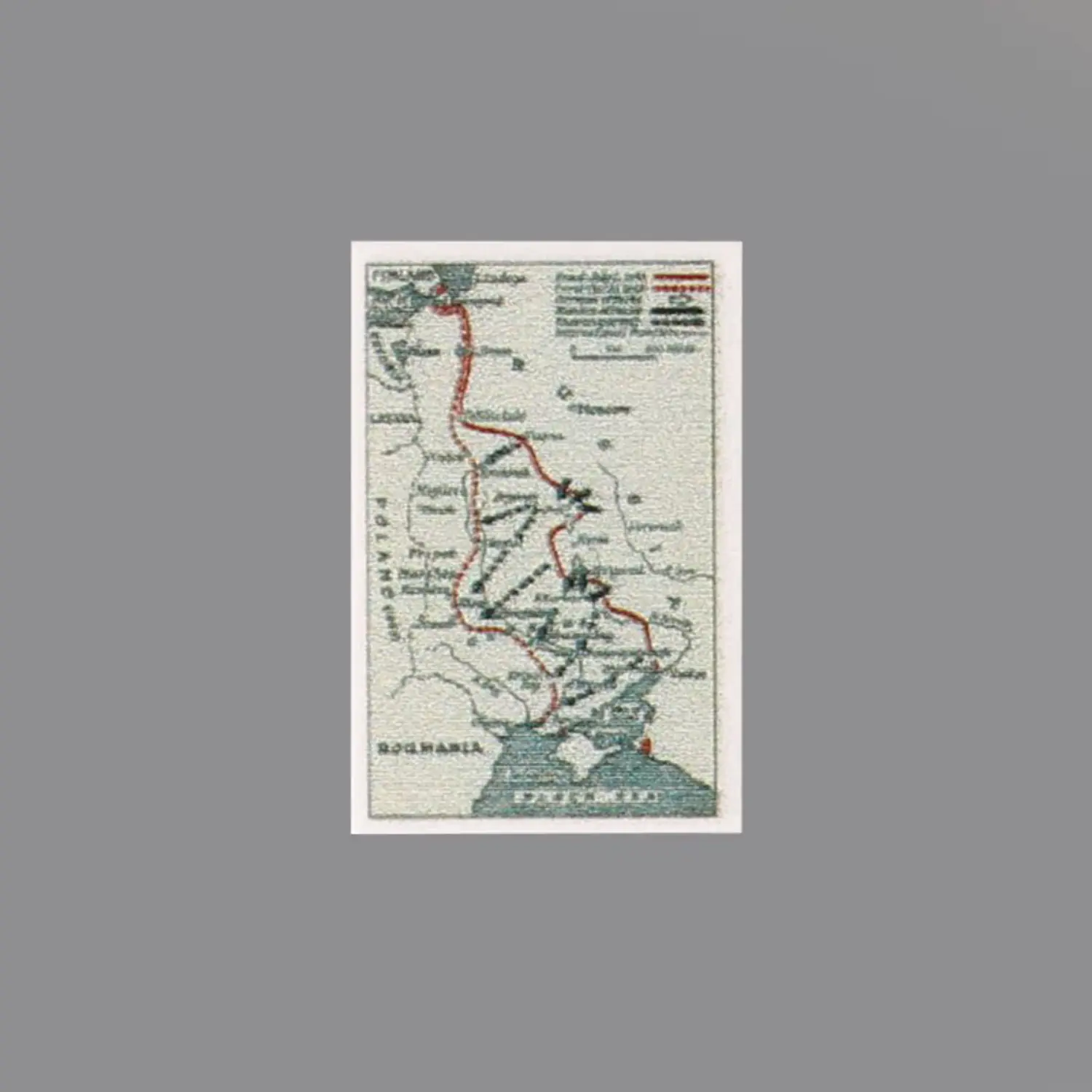 Custom Piece Printed Tile – Operation Barbarossa, the 1941 German Blitzkrieg invasion of the Soviet Union military map – 3D Print for LEGO minifigure