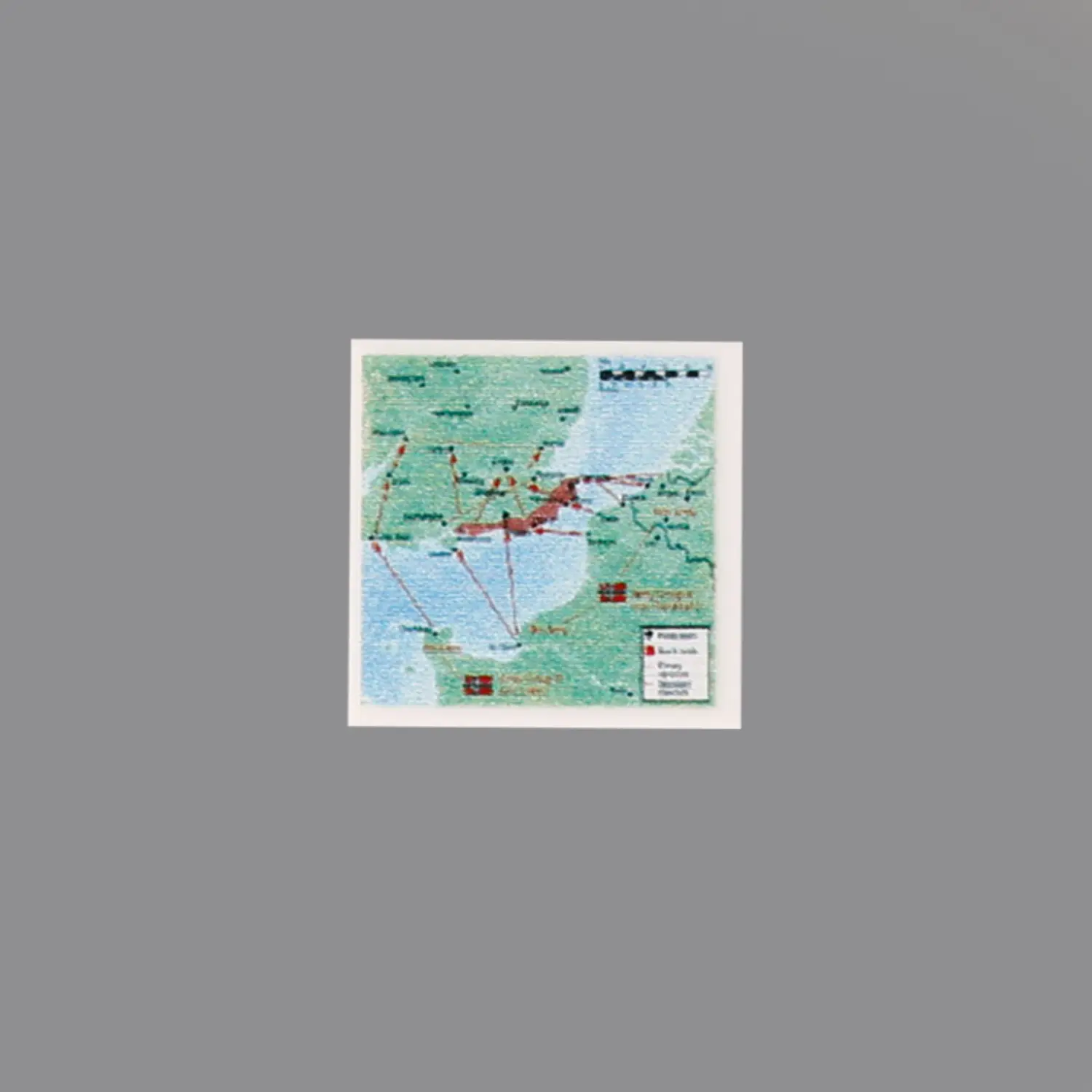 Custom Piece Printed Tile – Operation Sea Lion military map – 3D Print for LEGO minifigure