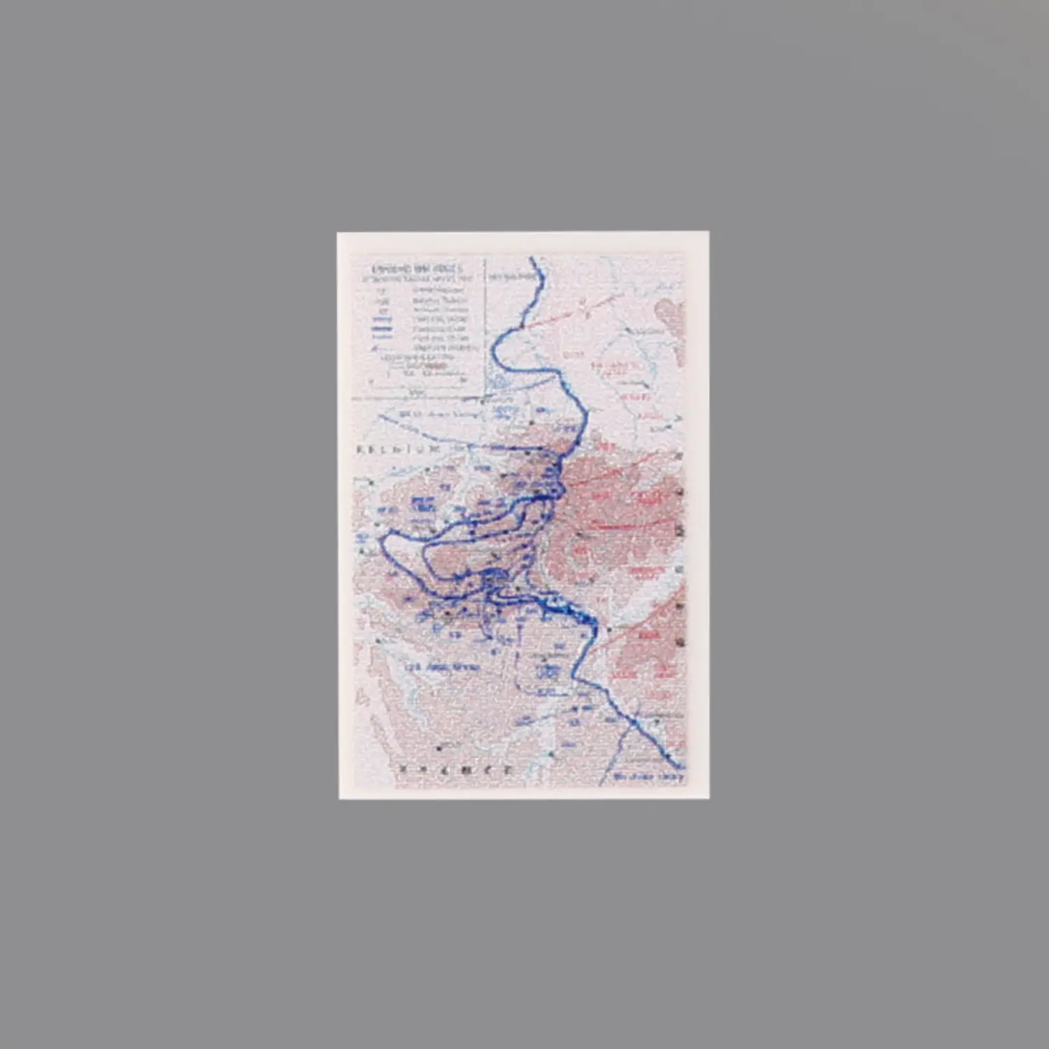 Custom Piece Printed Tile – U.S. counter-offensive during the Battle of the Bulge in the Ardennes military map – 3D Print for LEGO minifigure